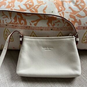 Kate Spade Small Cream Leather Crossbody Bag.